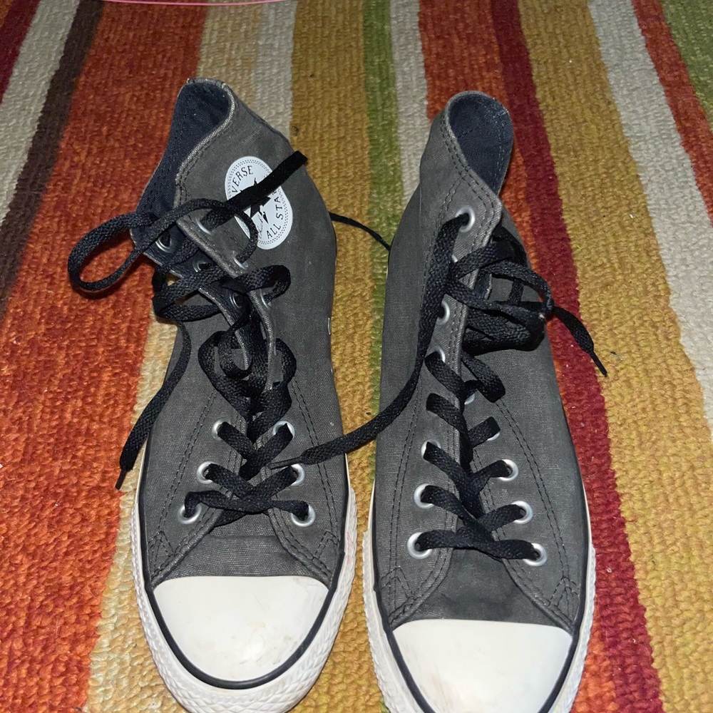 charcoal black converse all star chuck taylor vintage men 8 women 10 htf